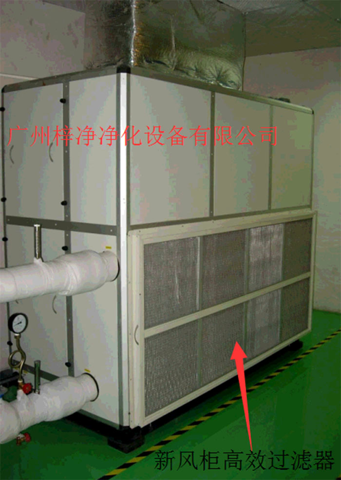 新風(fēng)柜內(nèi)設(shè)置有高效過濾器，中效過濾器，初效過濾器系統(tǒng)